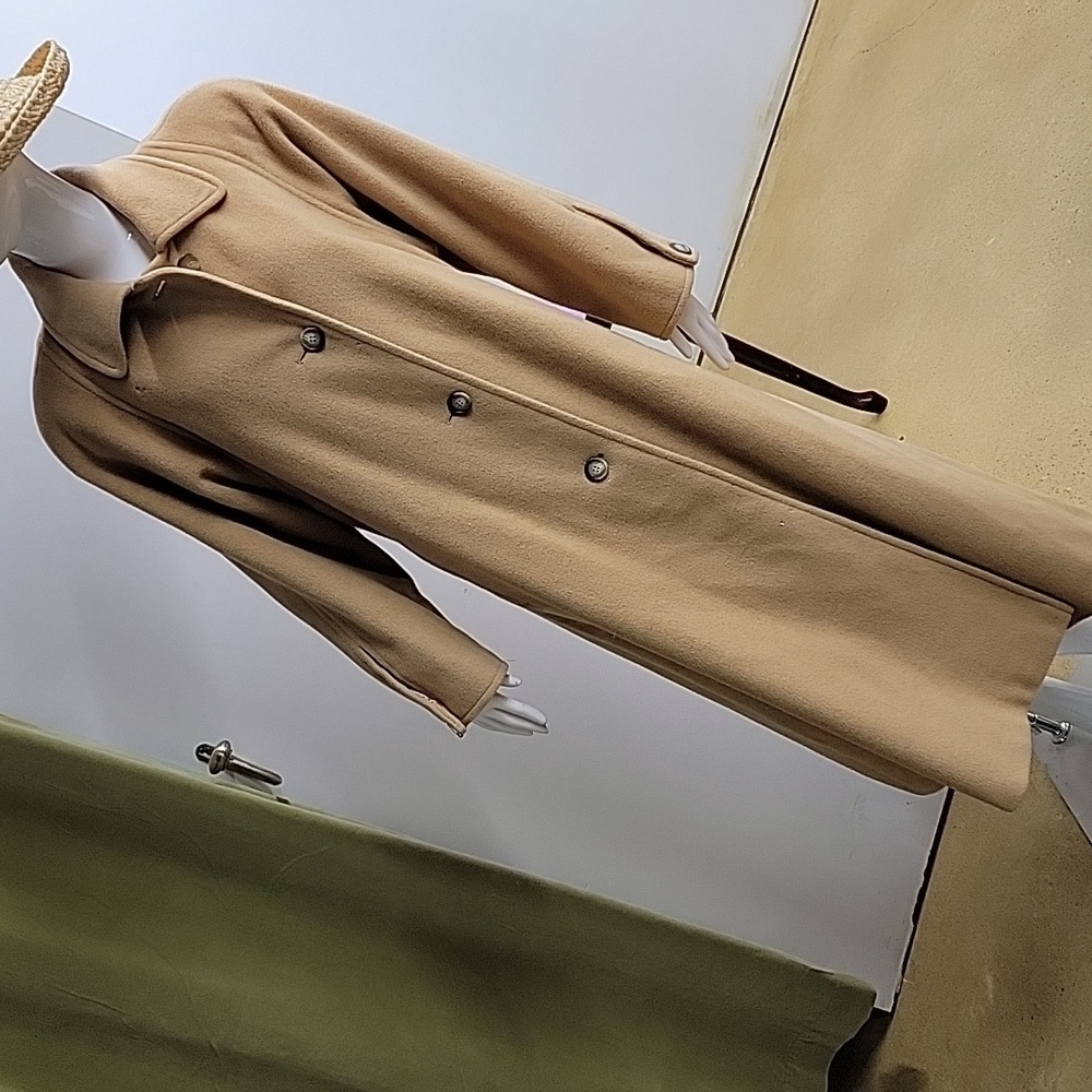 Vintage Regal Camel Hair Long Button Down Coat Size 14-16